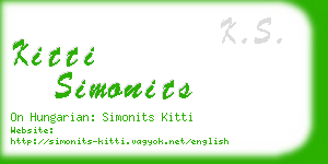 kitti simonits business card